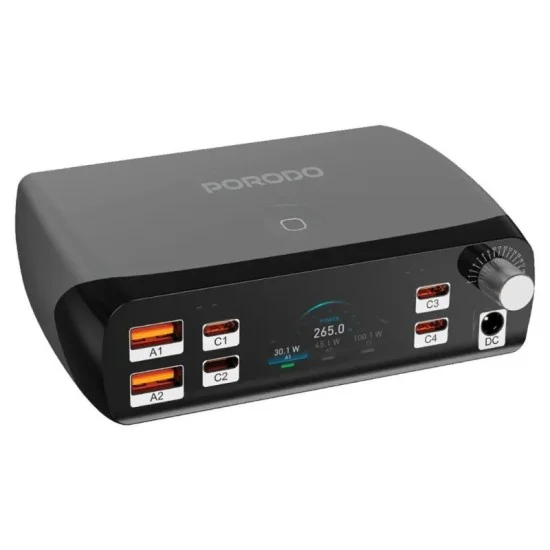 Porodo PowerGate Smart Charging Station - Black